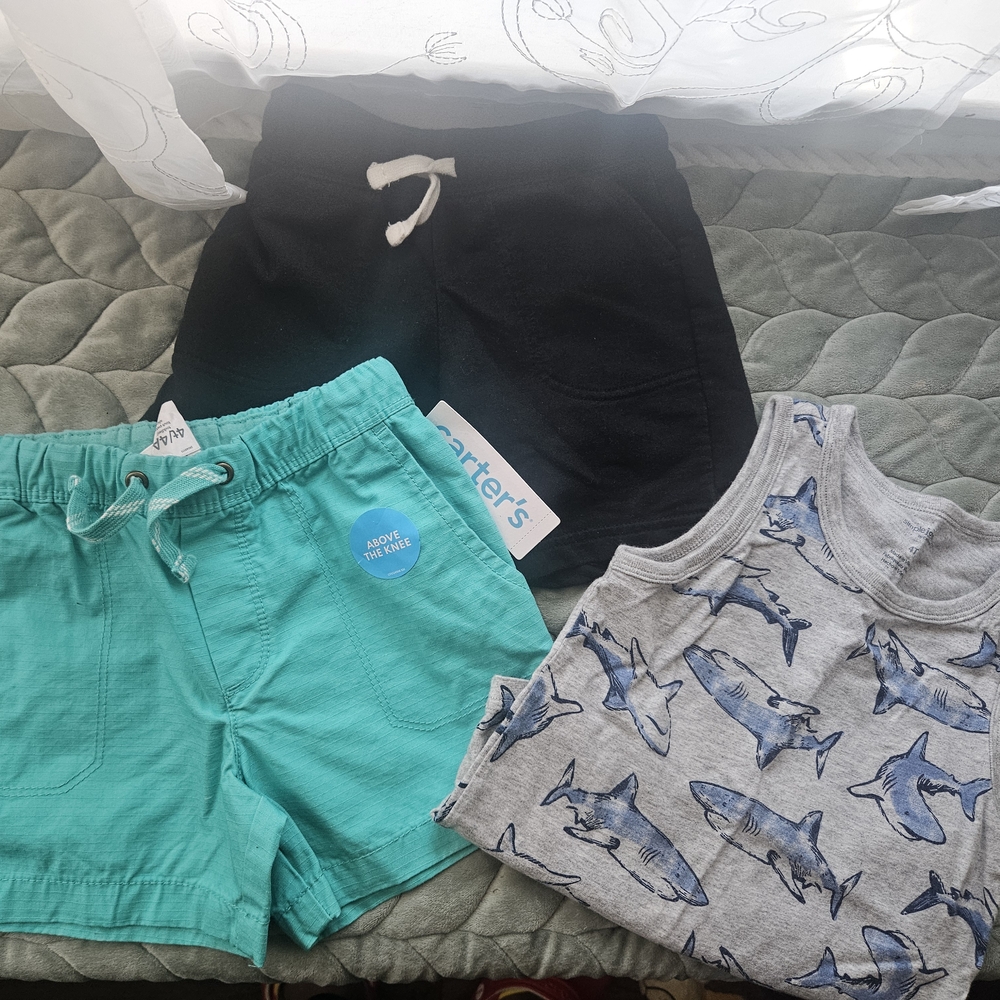 Carter's Black and Green Casual Shorts